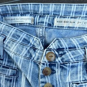 Pulcro & Letterpress High-Rise Slim Stripped Denim Jeans